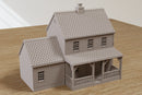 Klassisches amerikanisches Vorstadthaus mit Garage DS2 – Digitaler Download (.STL-Datei) für den 3D-Druck