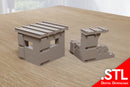 Poste de garde en blocs de béton - Zona Alfa Wargaming Terrain - Téléchargement numérique fichier .STL pour l'impression 3D