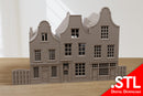 Niederländische Kanalhäuser Delft Trio - Digitaler Download. STL-Datei für 3D-Druck