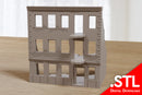 Façade en ruine résidentielle de Stalingrad - OW2 Terrain de jeu de guerre miniature - Téléchargement numérique : fichier .STL pour impression 3D