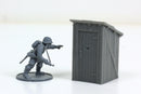 Rural Toilet - Tabletop Wargaming WW2 Terrain - 15mm - 20mm - 28mm - HO - Miniature 3D Printed Model