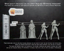 Four Guards - Medieval Townsfolk / Villagers - 3D Printed Minifigures for Tabletop Role Playing Miniature Games 28mm / 32mm Scale