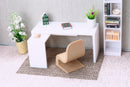 Modern Dollhouse Desk 1:12 Scale – 3D Printed Miniature Furniture, Reversible L-Shaped Design, Custom Colors Available