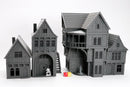 Medieval Night District Bundle, 28mm Fantasy RPG Terrain, 4 Tabletop Buildings
