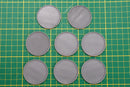 8pc set of thin 44mm Bases for tabletop wargaming minis - 3D printed - Ideal for 28mm / 32mm Scale Miniatures