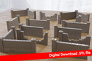 Murs de briques de la ville française - Téléchargement numérique . Fichier STL pour l’impression 3D